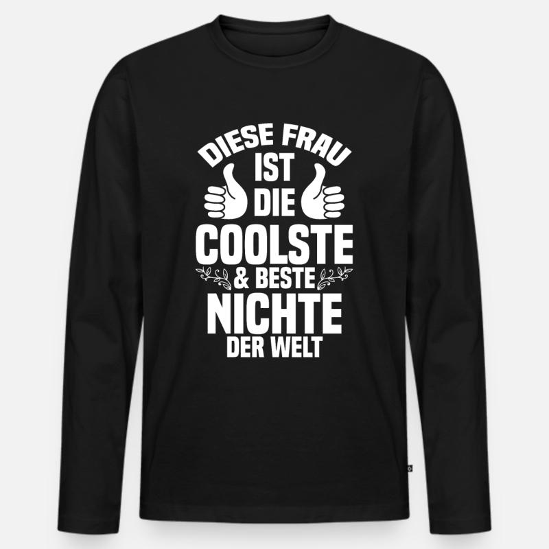 Nichte - Männer Premium Bio Langarmshirt - Schwarz