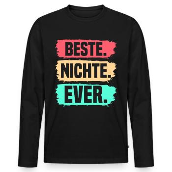 Nichte - Männer Premium Bio Langarmshirt - Schwarz - Vorne - Nico (187cm)