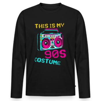 This Is My 90s Costume - Men's Premium Organic Long Sleeve Shirt - black - Front - Nico (187cm)