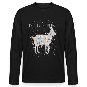 Köln Pride Schwul Gay LGBTQ Geißbock Fußballfan - Männer Premium Bio Langarmshirt - Schwarz - Vorne - Nico (187cm)