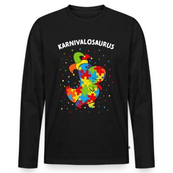 Carnival Confetti Dino Dinosaur Costume Replacement - Men's Premium Organic Long Sleeve Shirt - black - Front - Nico (187cm)
