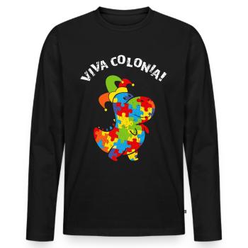 Viva Colonia Carnival Carnival Confetti Dino - Men's Premium Organic Long Sleeve Shirt - black - Front - Nico (187cm)