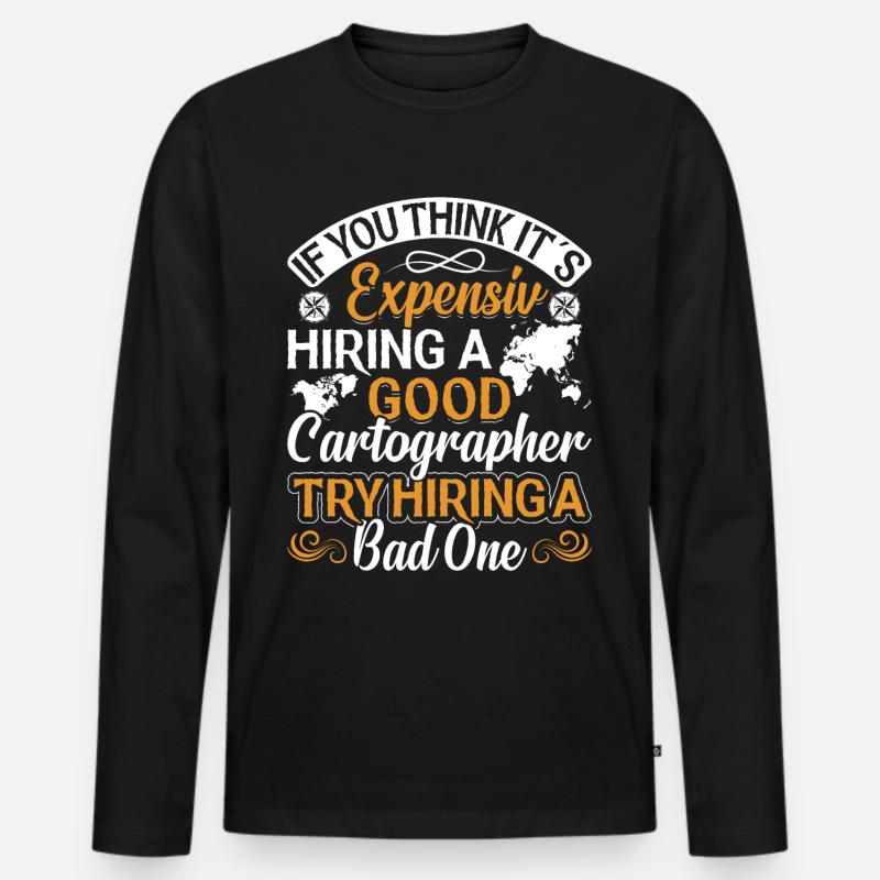 Cartographers - Männer Premium Bio Langarmshirt - Schwarz