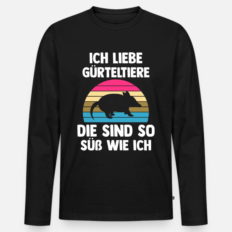 Gürteltier - Männer Premium Bio Langarmshirt - Schwarz