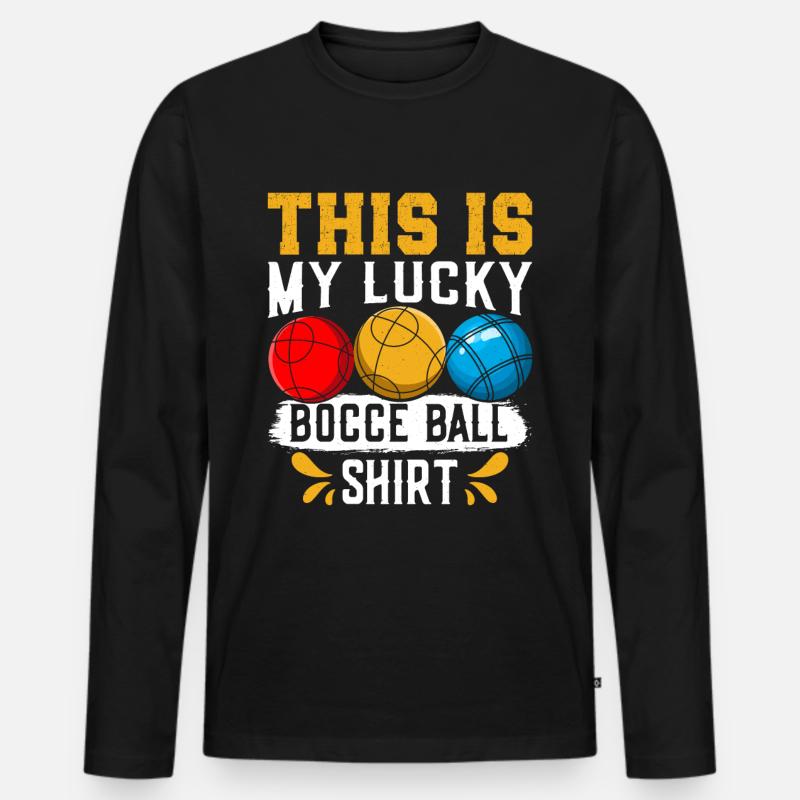 Funny Bocce Game - Männer Premium Bio Langarmshirt - Schwarz