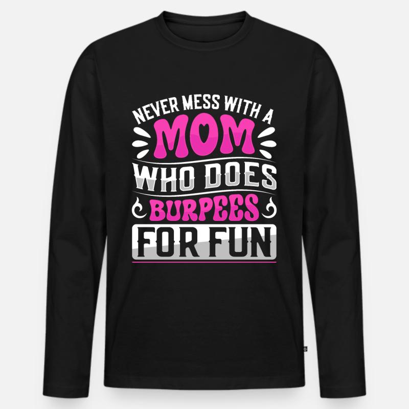 Burpees Übungen Workout - Männer Premium Bio Langarmshirt - Schwarz