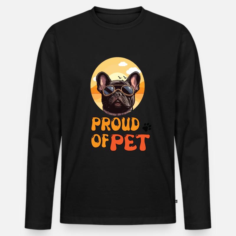 STOLZ AUF PET - Männer Premium Bio Langarmshirt - Schwarz