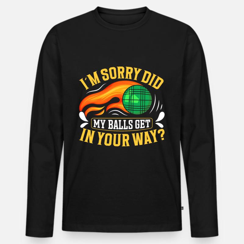 Funny Bocce Game - Männer Premium Bio Langarmshirt - Schwarz