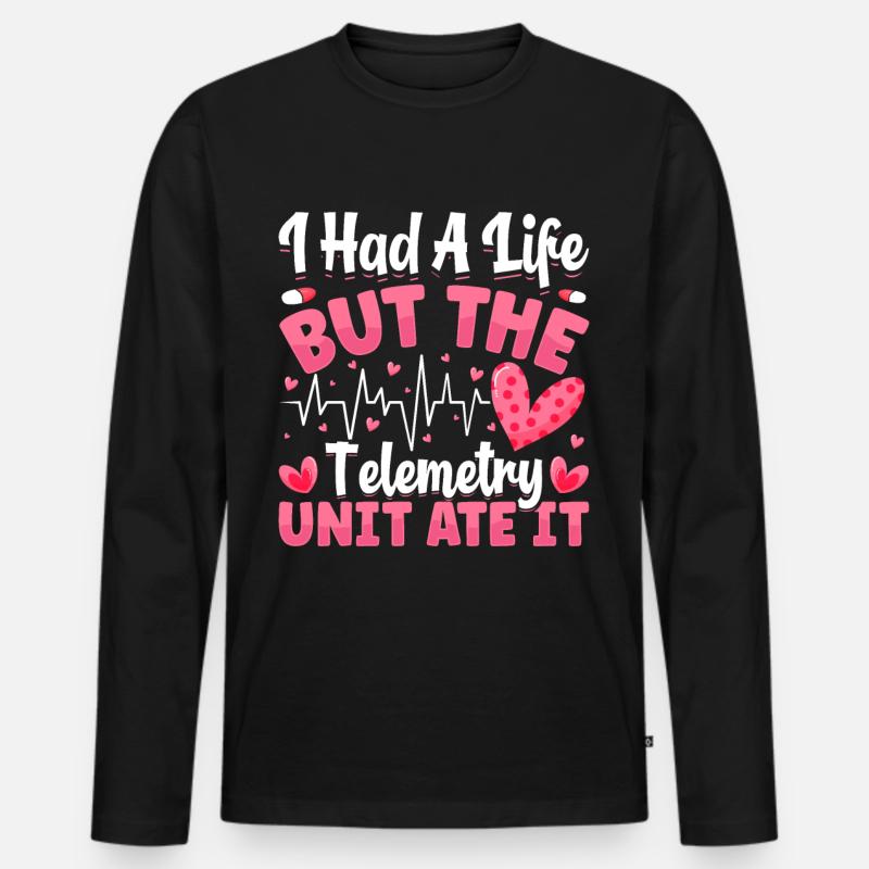Nursing Assistent Design - Männer Premium Bio Langarmshirt - Schwarz