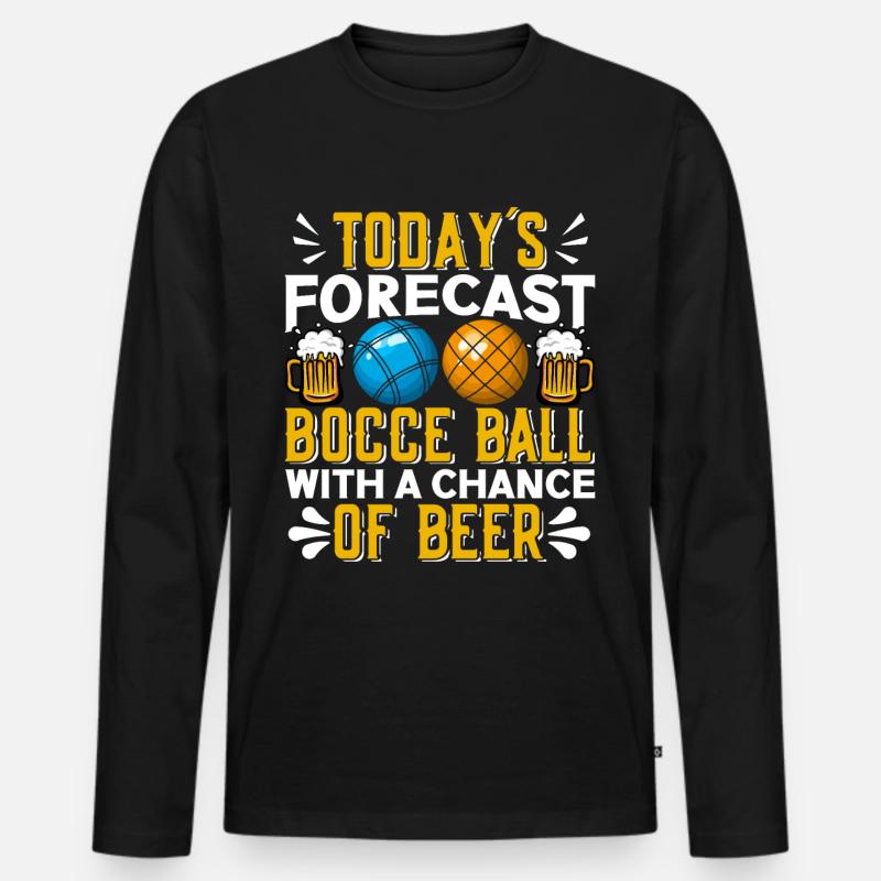 Funny Bocce Game - Männer Premium Bio Langarmshirt - Schwarz