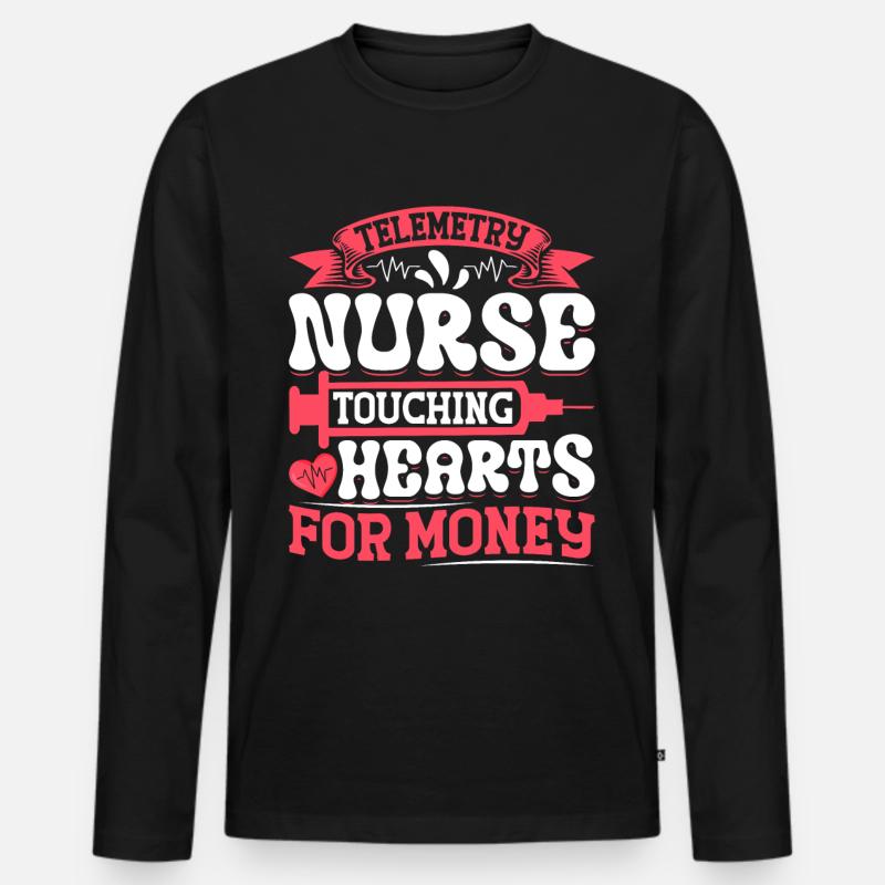 Nursing Assistent Design - Männer Premium Bio Langarmshirt - Schwarz