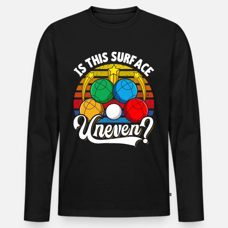 Funny Bocce Game - Männer Premium Bio Langarmshirt - Schwarz