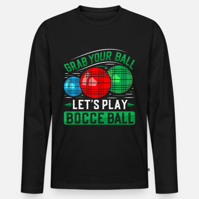 Funny Bocce Game - Männer Premium Bio Langarmshirt - Schwarz