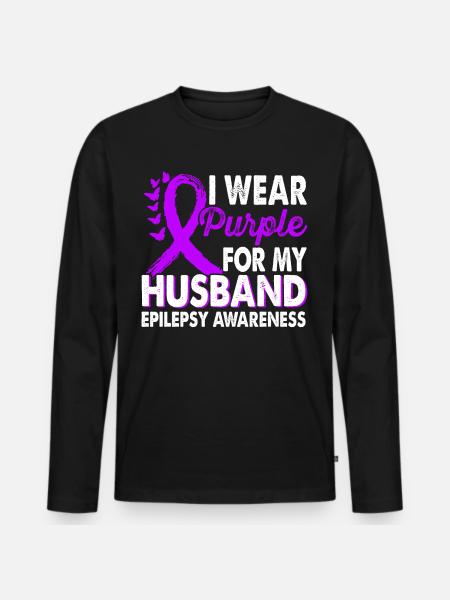Wear purple for Epilepsy Awareness Month - Men's Premium Organic Long Sleeve Shirt - black