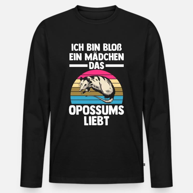 Opossum - Männer Premium Bio Langarmshirt - Schwarz
