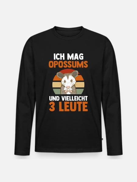 Opossum - Männer Premium Bio Langarmshirt - Schwarz