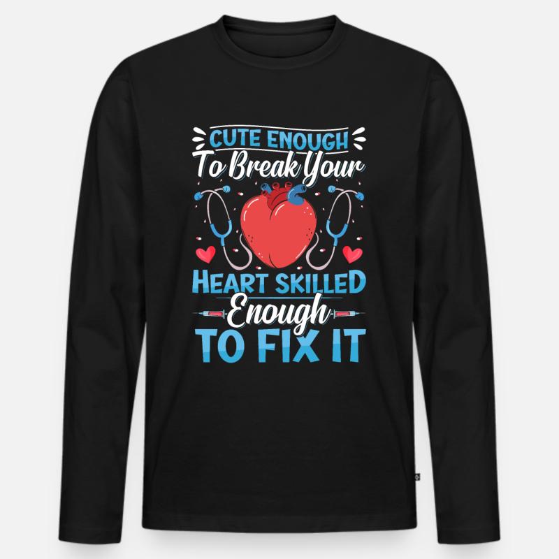 Nursing Assistent Design - Männer Premium Bio Langarmshirt - Schwarz