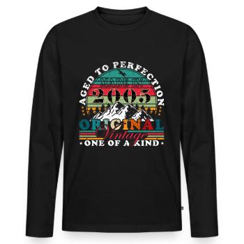 18. Geburtstag Jahrgang 2005 Vintage 2005 - Männer Premium Bio Langarmshirt - Schwarz - Vorne - Nico (187cm)
