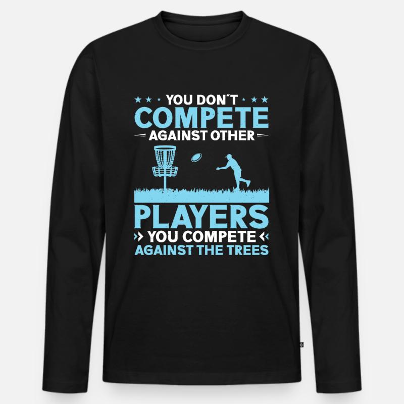 Let me play Discgolf - Männer Premium Bio Langarmshirt - Schwarz