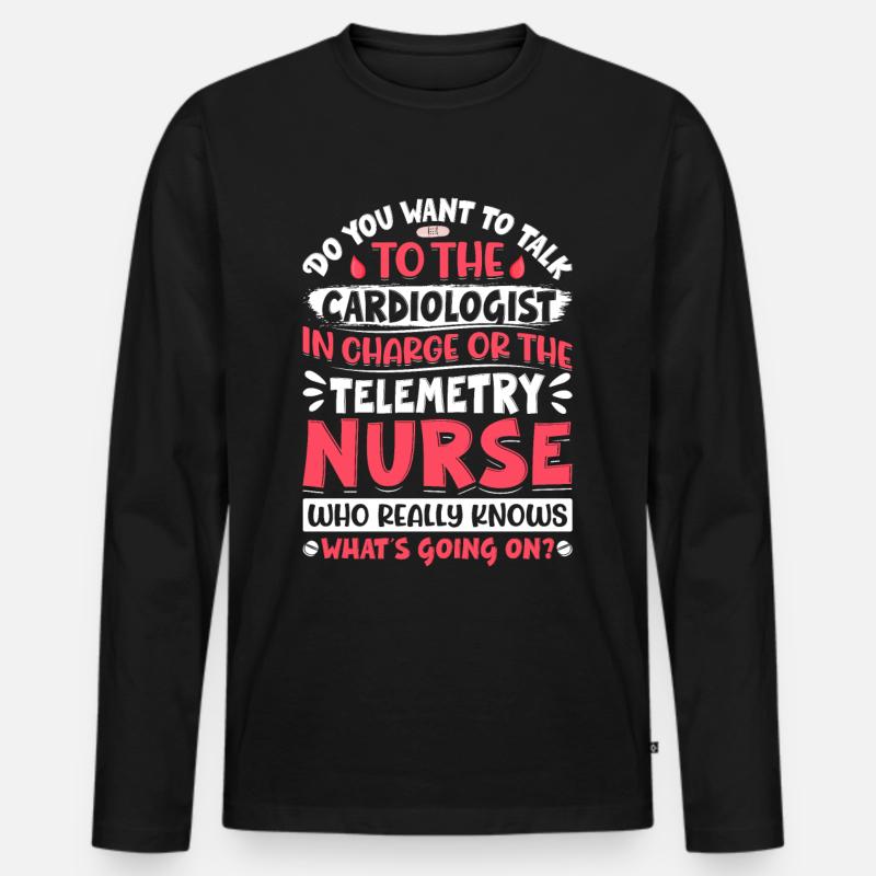 Nursing Assistent Design - Männer Premium Bio Langarmshirt - Schwarz