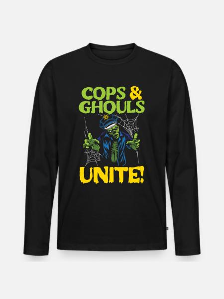 Policemen and ghosts, unite! Policeman - Men's Premium Organic Long Sleeve Shirt - black