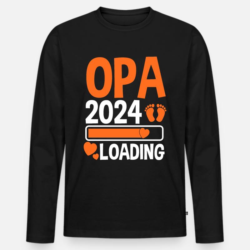 Werdender Opa 2025 - Männer Premium Bio Langarmshirt - Schwarz