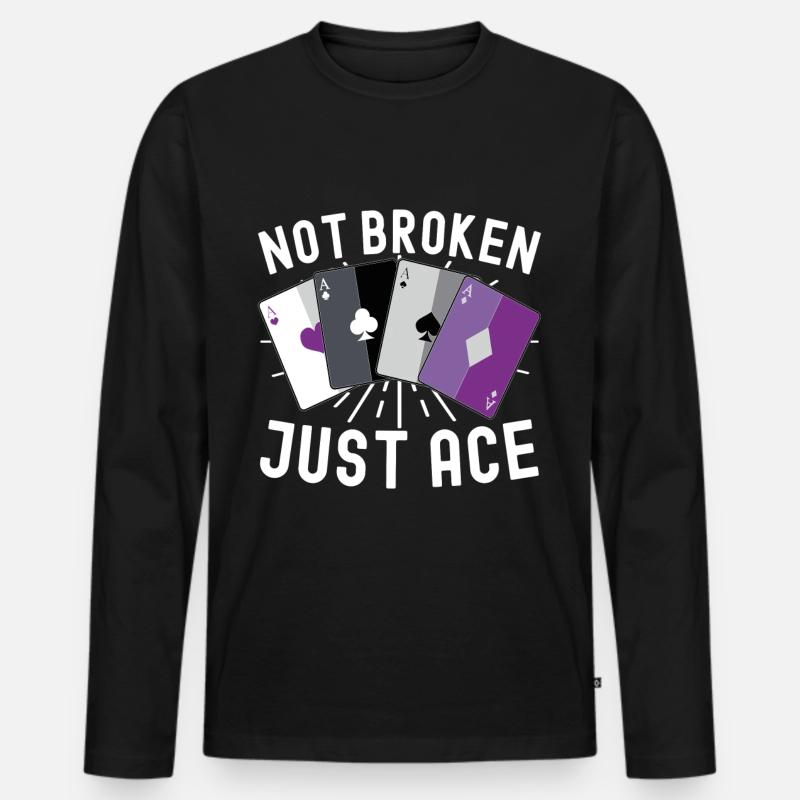 Asexuel Ace - Männer Premium Bio Langarmshirt - Schwarz