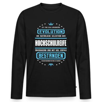Hochschulreife mit Erfolg bestanden - Männer Premium Bio Langarmshirt - Schwarz - Vorne - Nico (187cm)