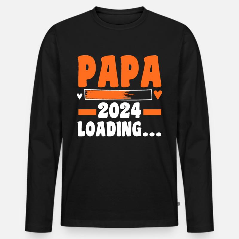 Werdender Papa 2027 - Männer Premium Bio Langarmshirt - Schwarz