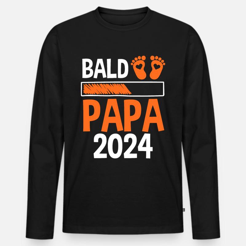 Werdender Papa 2029 - Männer Premium Bio Langarmshirt - Schwarz