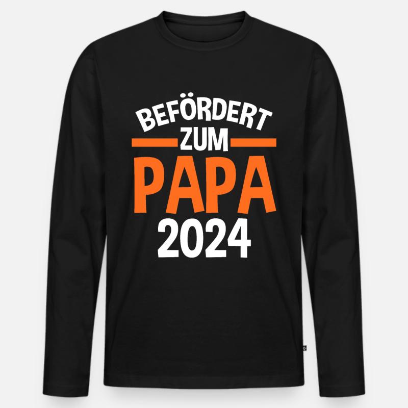 Werdender Papa 2030 - Männer Premium Bio Langarmshirt - Schwarz