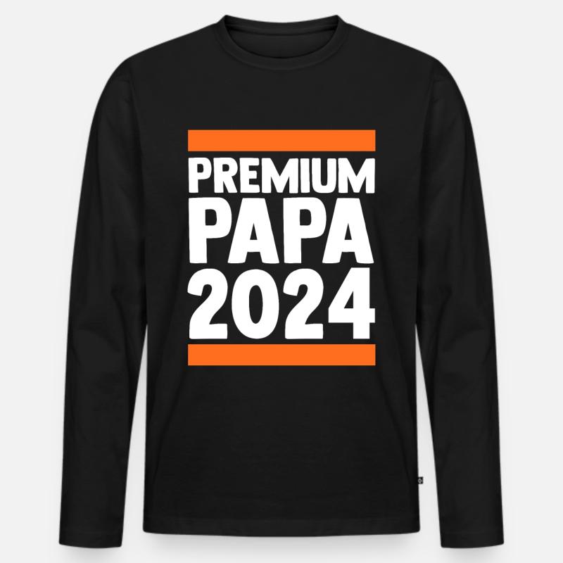 Werdender Papa 2036 - Männer Premium Bio Langarmshirt - Schwarz