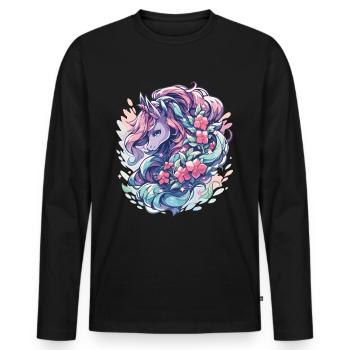 Unicorn Unicorns Unicorn party Unicorns - Men's Premium Organic Long Sleeve Shirt - black - Front - Nico (187cm)