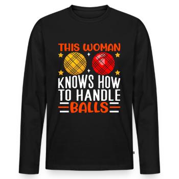Funny Bocce Game - Men's Premium Organic Long Sleeve Shirt - black - Front - Nico (187cm)