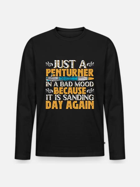 Pen Turning Kit - Men's Premium Organic Long Sleeve Shirt - black