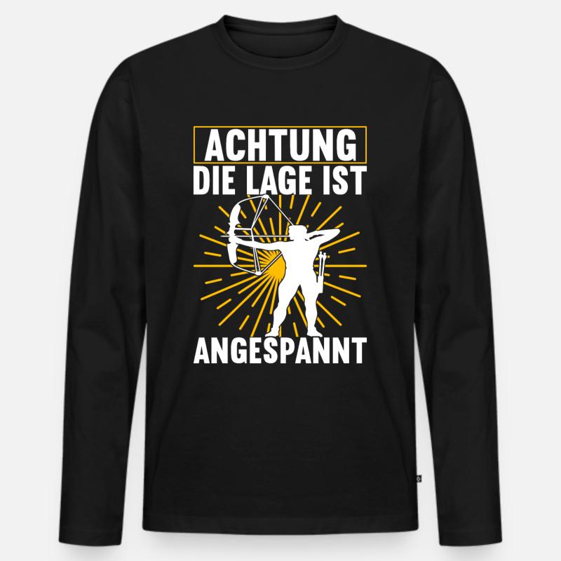 Bogenschießen Bogenschütze - Männer Premium Bio Langarmshirt - Schwarz