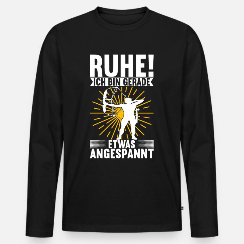 Bogenschießen Bogenschütze - Männer Premium Bio Langarmshirt - Schwarz