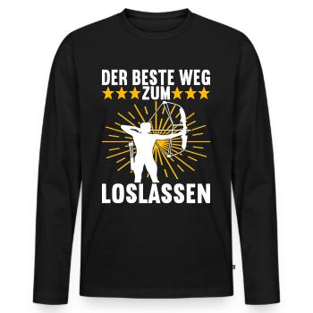 Bogenschießen Bogenschütze - Männer Premium Bio Langarmshirt - Schwarz - Vorne - Nico (187cm)