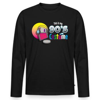 This Is My 90s Costume - Men's Premium Organic Long Sleeve Shirt - black - Front - Nico (187cm)