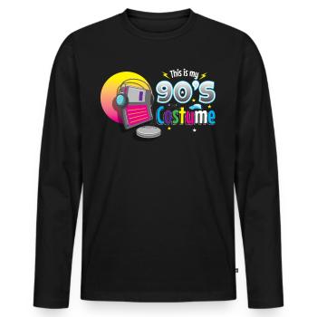 This Is My 90s Costume - Men's Premium Organic Long Sleeve Shirt - black - Front - Nico (187cm)