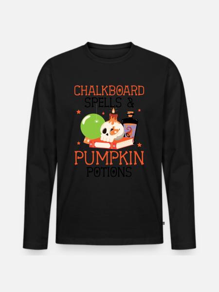 Table Magic & Pumpkin Potions Halloween - Men's Premium Organic Long Sleeve Shirt - black