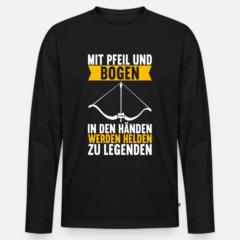 Bogenschießen Bogenschütze - Männer Premium Bio Langarmshirt - Schwarz