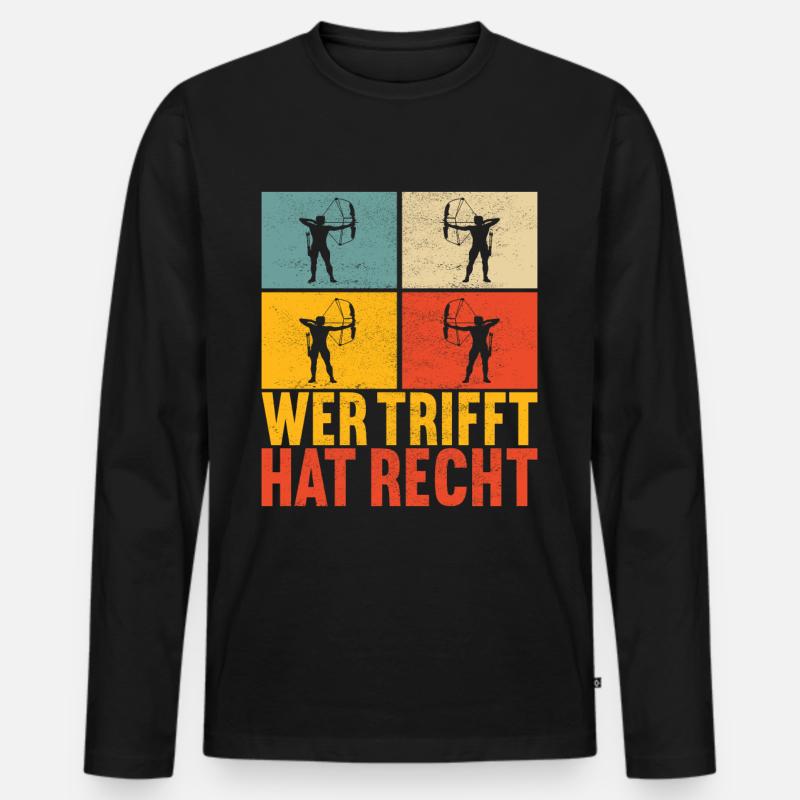 Bogenschießen Bogenschütze - Männer Premium Bio Langarmshirt - Schwarz