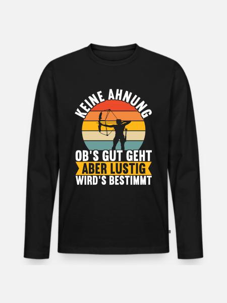 Bogenschießen Bogenschütze - Männer Premium Bio Langarmshirt - Schwarz