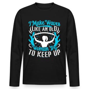 Aerobic Exercise Designs - Men's Premium Organic Long Sleeve Shirt - black - Front - Nico (187cm)