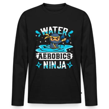 Aerobic Exercise Designs - Men's Premium Organic Long Sleeve Shirt - black - Front - Nico (187cm)