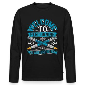 Pen Turning Kit - Men's Premium Organic Long Sleeve Shirt - black - Front - Nico (187cm)