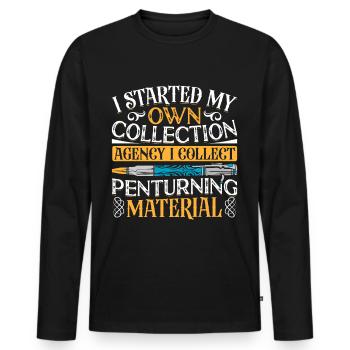Pen Turning Kit - Men's Premium Organic Long Sleeve Shirt - black - Front - Nico (187cm)