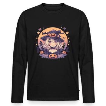 Sorcière Helloween Sorcières Tenue Sorcières Sorcières - T-shirt manches longues Premium bio Homme - noir - Devant - Nico (187cm)