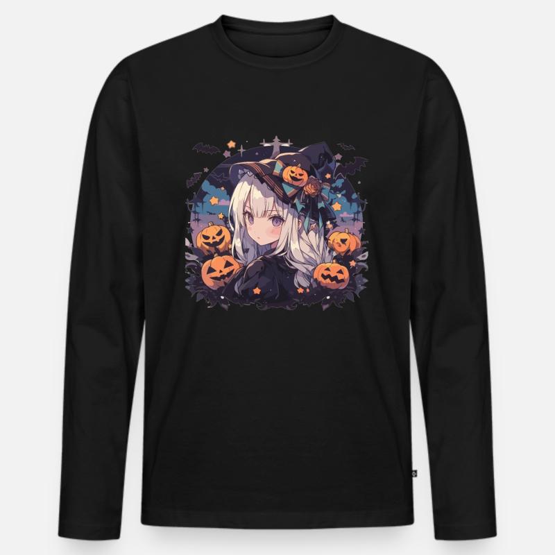 Hexe Helloween Hexen Outfit Hexen - Männer Premium Bio Langarmshirt - Schwarz